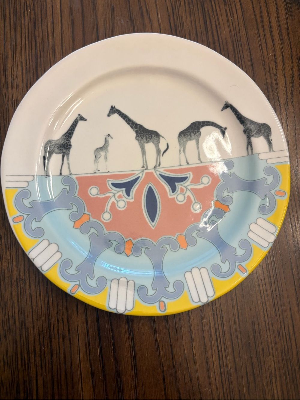 Anthropologie at of 2 storytiles giraffe 8 inch plates. Microwave safe stoneware